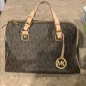 MICHAEL KORS MK Brown Grayson Satchel